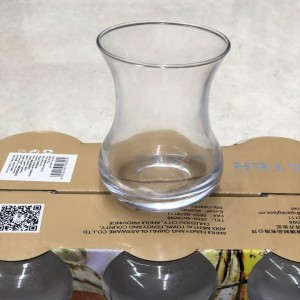 طقم 6 كاسات شاي زجاج سادة مخصر  